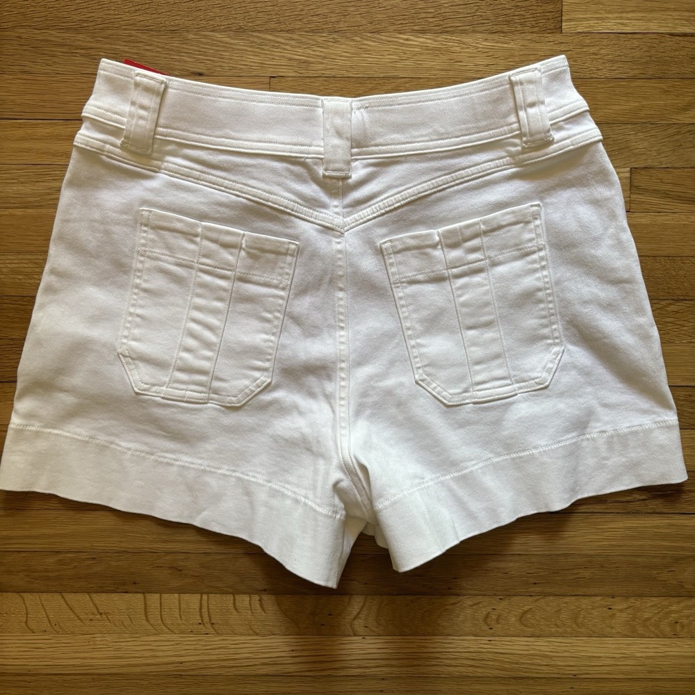 Spanx White Denim Trouser Shorts Women XL 4" Inseam Classic Stretch NWT Classic - Picture 2 of 9